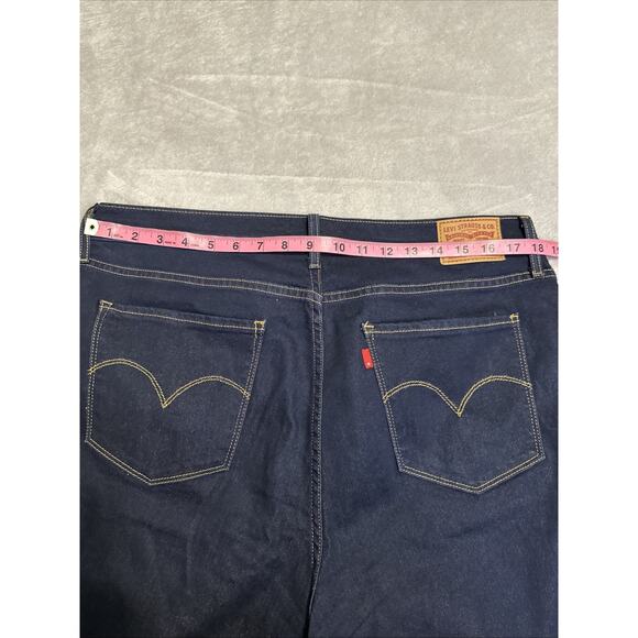 LEVI’S 724 HIGH RISE STRAIGHT Jeans Women’s Size 34 US 16 Dark Wash Stretch - Picture 7 of 13